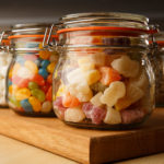 Close up of sweet jars full of jelly beans and jelly babies as part of mercure hotels meeting food offering