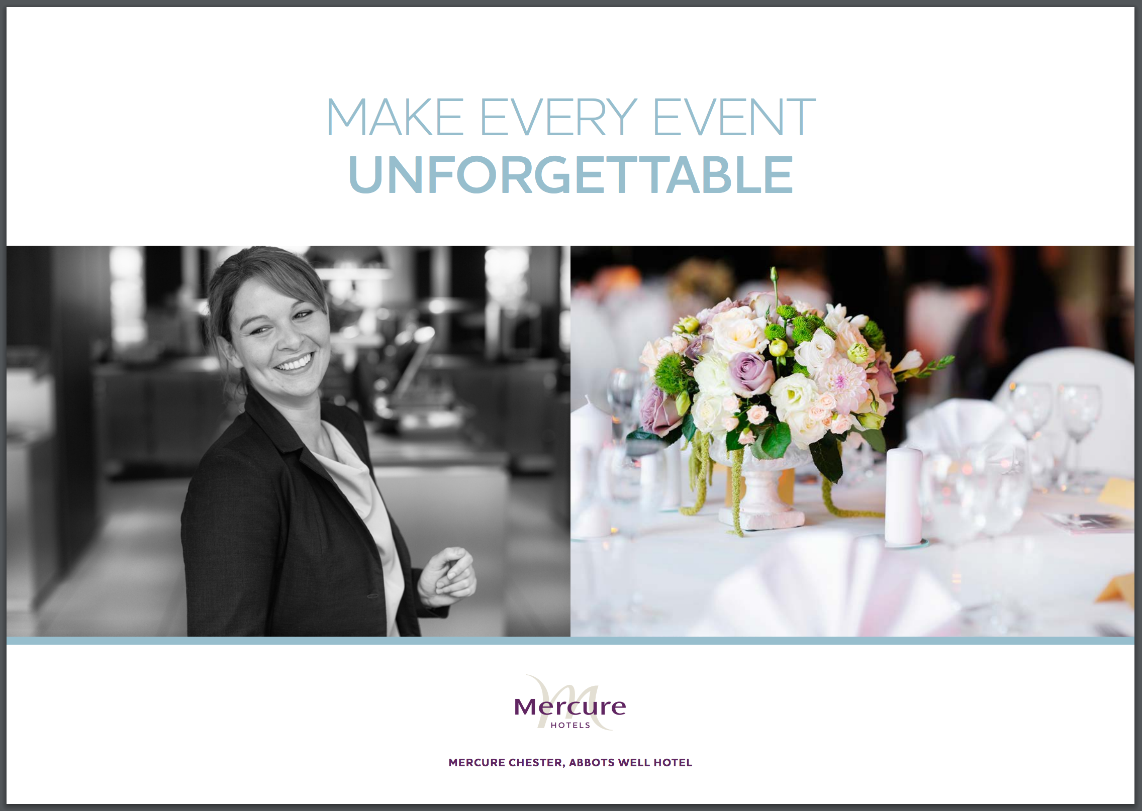 Mercure Chester Abbots Well Hotel – Events Brochure Cover