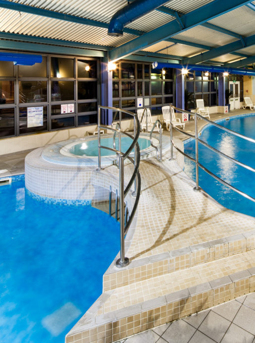 Swimming Pool and Jacuzzi at the Feel Good Health Club at Mercure Chester Abbots Well Hotel