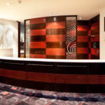 Reception desk at Mercure Chester Abbots Well Hotel