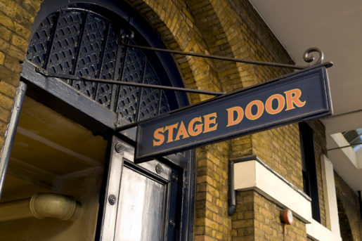 The stage door at one of London's many historic theatres.