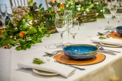 Dinner Plate and Bowl on a well dressed table