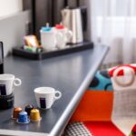 Coffee and tea station in the bedroom